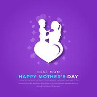 Lycklig mödrar dag papper skära stil vektor design illustration för bakgrund, affisch, baner, reklam, hälsning kort