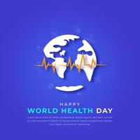 värld hälsa dag papper skära stil vektor design illustration för bakgrund, affisch, baner, reklam, hälsning kort