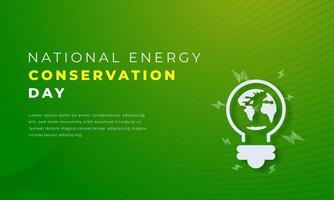 National Energie Erhaltung Tag Papier Schnitt Stil Vektor Design Illustration zum Hintergrund, Poster, Banner, Werbung, Gruß Karte