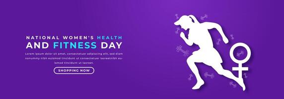 nationell kvinnors hälsa och kondition dag papper skära stil vektor design illustration för bakgrund, affisch, baner, reklam, hälsning kort
