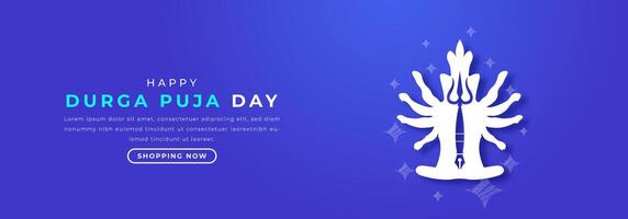 glücklich Durga Puja Tag Papier Schnitt Stil Vektor Design Illustration zum Hintergrund, Poster, Banner, Werbung, Gruß Karte