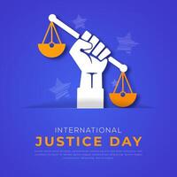 International Gerechtigkeit Tag Papier Schnitt Stil Vektor Design Illustration zum Hintergrund, Poster, Banner, Werbung, Gruß Karte