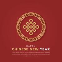 glücklich Chinesisch Neu Jahr Papier Schnitt Stil Vektor Design Illustration zum Hintergrund, Poster, Banner, Werbung, Gruß Karte