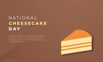 nationell cheesecake dag papper skära stil vektor design illustration för bakgrund, affisch, baner, reklam, hälsning kort