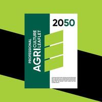 Landwirtschaft Flugblatt 2050 Fachmann dunkel Grün und Licht Grün Vektor Design Vorlage
