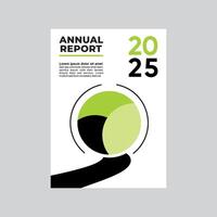 jährlich Bericht 2025 Grün Papagei und schwarz Design Idee vektor