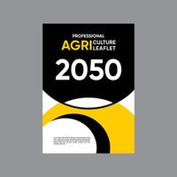 svart och gul lantbruk folder 2050 omslag design redo till skriva ut kreativ aning vektor