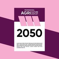 Landwirtschaft Landwirtschaft Dienstleistungen Broschüre Vorlage, Licht Rosa und lila kostenlos vektor