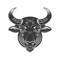 taurus zodiaken tecken. de huvud av en kalv. svart silhuett på en vit bakgrund. vektor