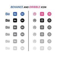 Behance und dribbeln Symbol zum alle verwenden - - eben Stil Symbol Vektor Design