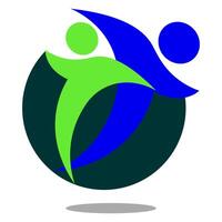 Mensch Logo Design. Blau Grün Logo. vektor