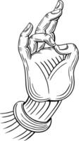 Buddha Hand Meditation Geste Hand gezeichnet Vektor