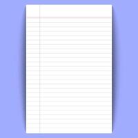 anteckningsbok papper med papper rader bakgrund vektor