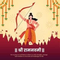 glücklich RAM Navami Hindu Festival Gruß Vektor
