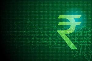 digital rupee indisk valuta teknologi bakgrund vektor