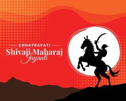 chhatrapati shivaji maharaj jayanti hälsning, bra indisk maratha kung vektor