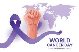 Welt Krebs Tag Poster, Krebs Bewusstsein Banner, Kampf gegen Krebs Vektor