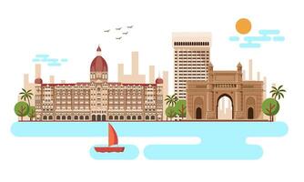 Mumbai, Tor von Indien und das taj Mahal Hotel Mumbai, Vektor