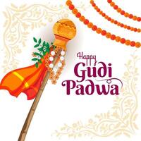 kulturell hindu ny år festival Gudi Padwa firande traditionell design vektor