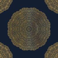 Dekoration arabisch Stil Mandala Muster auf dunkel Blau Hintergrund. Luxus Dekoration Mandala. luxuriös Mandala Ornament Hintergrund mit golden Muster. luxuriös golden Mandala Vektor. vektor