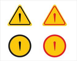 uppsättning av varning tecken med gul, röd och svart Färg kombinerad. varning tecken uppsättning vektor.gul röd och svart varning begränsad område tecken. vektor