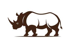 Logo von Nashorn Symbol Vektor Silhouette isoliert Design Weiß Hintergrund