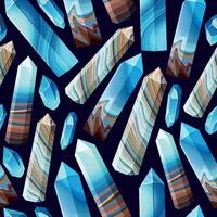 Vektor nahtlos Muster mit bunt Kristall Edelsteine