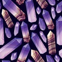 Vektor nahtlos Muster mit bunt Kristall Edelsteine
