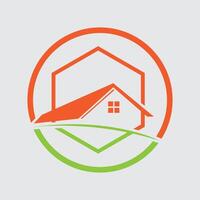 umweltfreundlich minimalistisch Zuhause Logo auf grau Hintergrund vektor