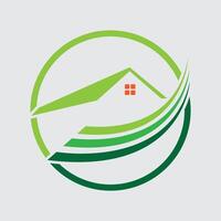 umweltfreundlich minimalistisch Zuhause Logo auf grau Hintergrund vektor