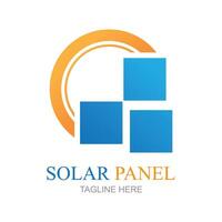 sol- panel logotyp vektor ikon av naturlig energi design