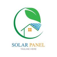 sol- panel logotyp vektor ikon av naturlig energi design