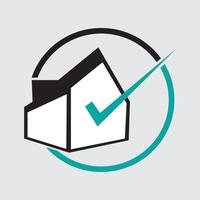 umweltfreundlich minimalistisch Zuhause Logo auf grau Hintergrund vektor