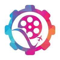 Reise Film Ausrüstung gestalten Konzept Logo Design Vektor Symbol.