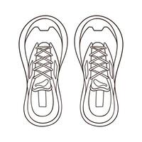 tillfällig gymnastikskor för man och kvinna i linje konst stil. skiss översikt skor topp se design för ikon, logotyp Lagra. vektor illustration isolerat på en vit bakgrund.