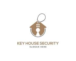 kreativ Sicherheit Schlüssel Haus Logo Design Konzept Vektor. vektor