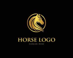 abstrakt lyx häst symbol logotyp design vektor mall.
