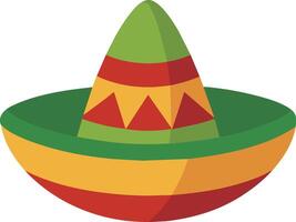 illustration av en mexikansk sombrero hatt på vit bakgrund vektor