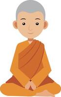 Illustration von ein Buddhist Mönch meditieren im das Lotus Position vektor
