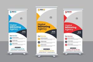 korporativ Digital Marketing aufrollen Banner Design Vorlage vektor