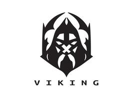viking huvud ansikte logotyp mall vektor