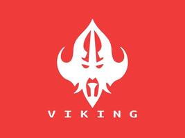 viking huvud ansikte logotyp mall vektor