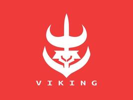 Wikinger Logo Design Symbol Symbol Vektor Illustration.