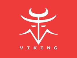 viking huvud ansikte logotyp mall vektor