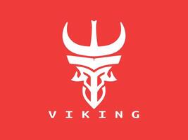 Wikinger Logo Design Symbol Symbol Vektor Illustration. Mensch Wikinger Logo Design Vorlage.