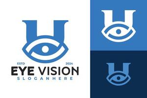 Brief u Auge Vision Logo Design Vektor Symbol Symbol Illustration