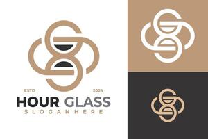 elegant Sanduhr Logo Design Vektor Symbol Symbol Illustration