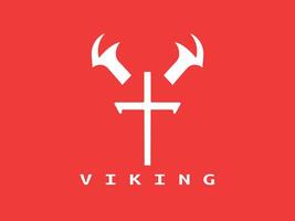 viking logotyp design ikon symbol vektor illustration.
