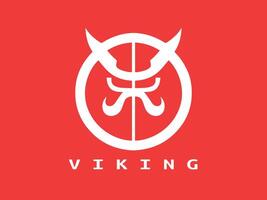 viking logotyp design ikon symbol vektor illustration. mänsklig viking logotyp design mall.