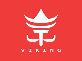 viking logotyp design ikon symbol vektor illustration.